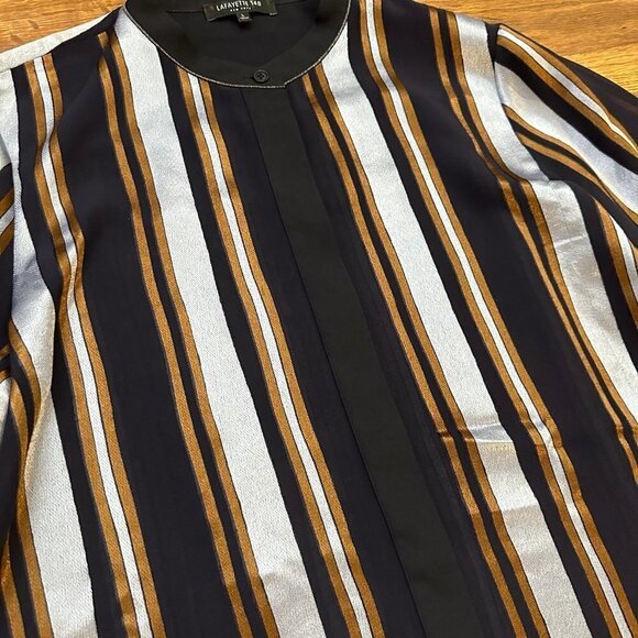 Lafayette 148 New York Brayden Stripe Blouse - Picture 4 of 10